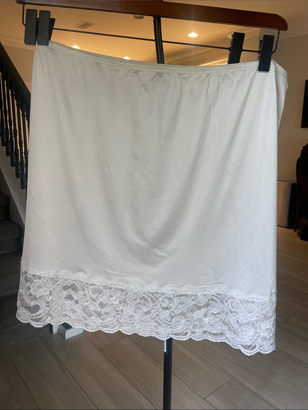Ivory Lace-Hem Half Slip Skirt